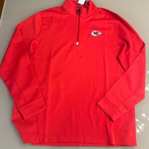 Men's Kansas City Chiefs Cutter & Buck Red Quarter-Zip Pullover- Size Large, New